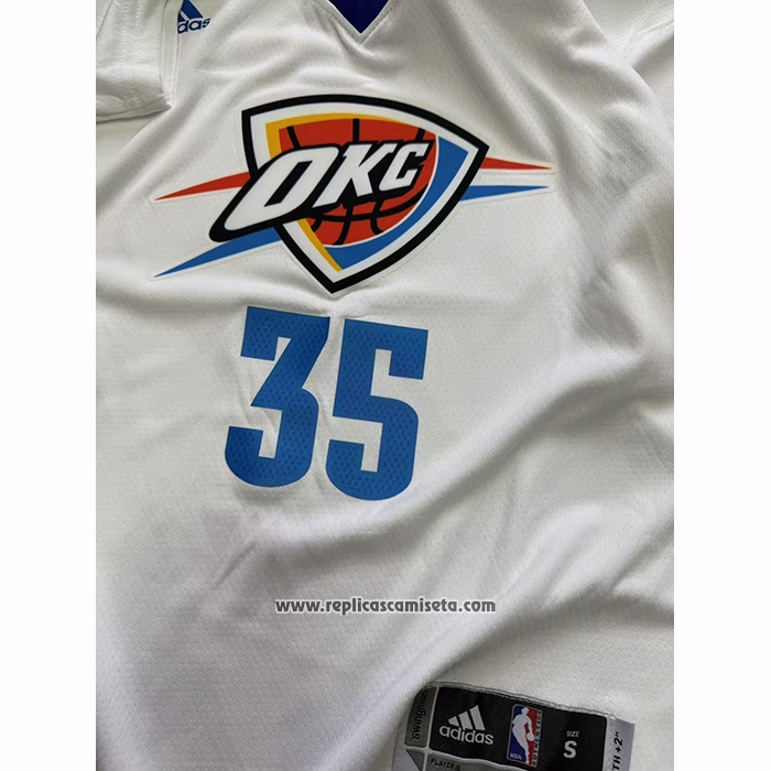 Camiseta Manga Corta Oklahoma City Thunder Kevin Durant NO 35 Blanco